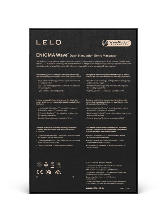 LELO ENIGMA WAVE MASAJEADOR TRIPLE VIBRACION NEGRO