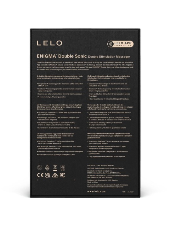 LELO ENIGMA DOUBLE SONIC VIBRADOR PUNTO G MORADO