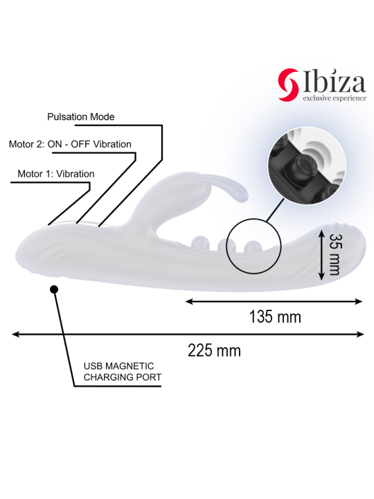 IBIZA VIBRADOR RABBIT PERLAS CON PULSACION