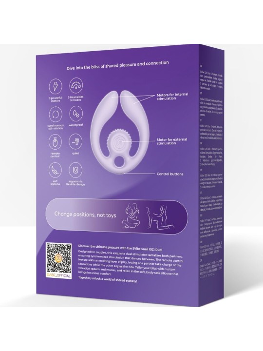 SNAIL VIBE GIZI DUO ESTIMULADOR DE PAREJAS CONTROL REMOTO LILA