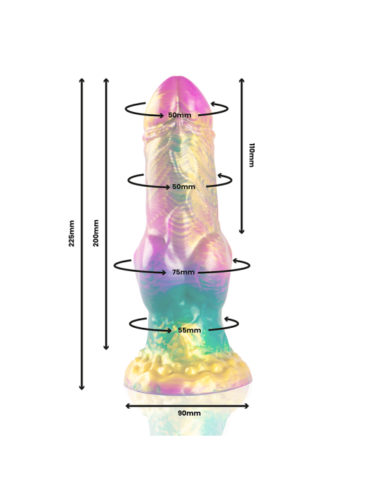 EPIC IRIS DILDO CON TESTICULOS ARCOIRIS DE PLACER