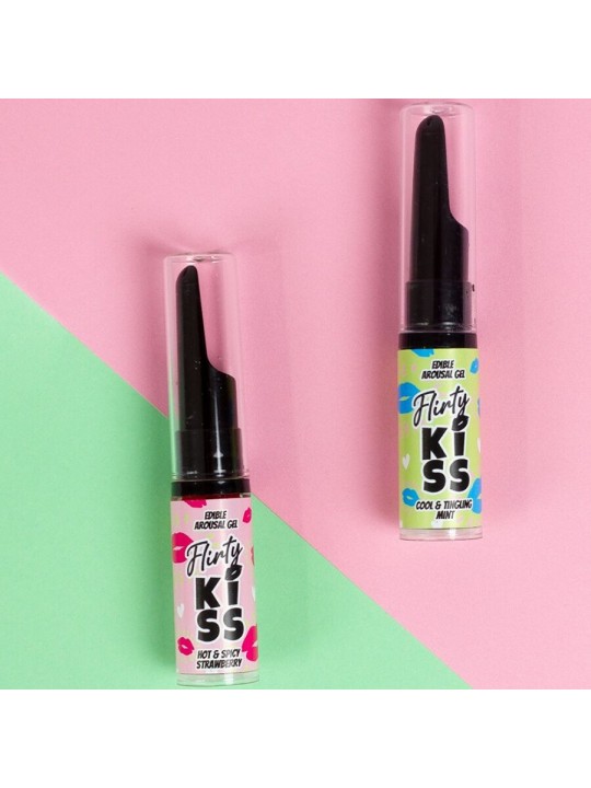 SECRETPLAY FLIRTY KISS GELES CON EFECTOS SEXO ORAL FRESA MENTA 2 x 8 GR