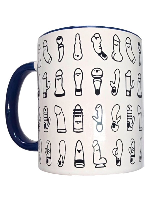 DIABLO PICANTE TAZA BLANCA VIBRADORES ASA AZUL 370 ML