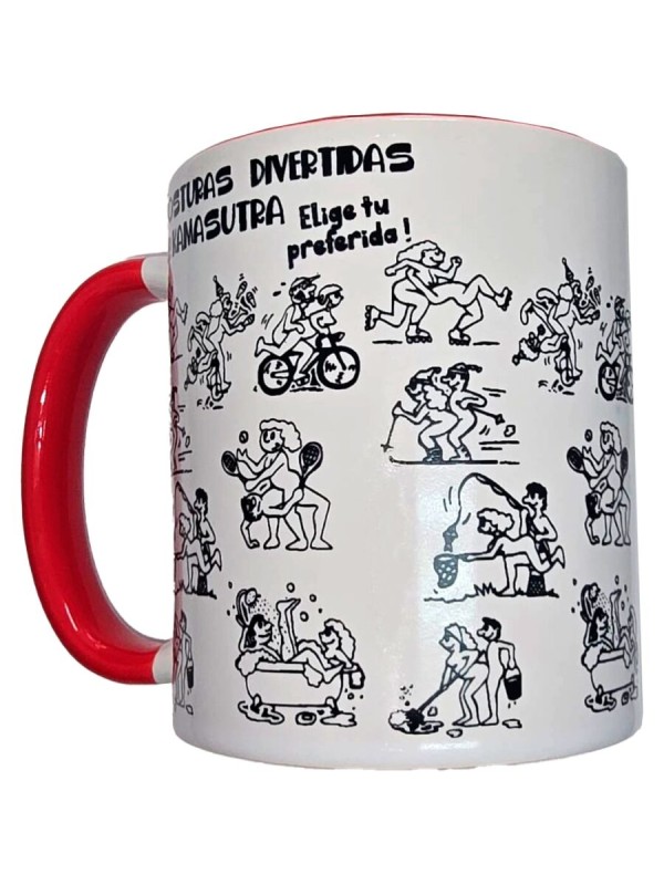 DIABLO PICANTE TAZA BLANCA POSTURAS KAMASUTRA ASA ROJA 370 ML