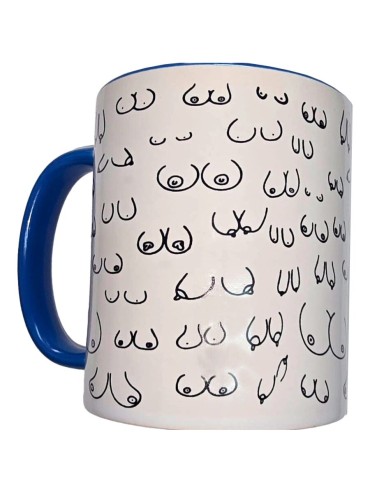 DIABLO PICANTE TAZA BLANCA TETAS ASA AZUL 370 ML