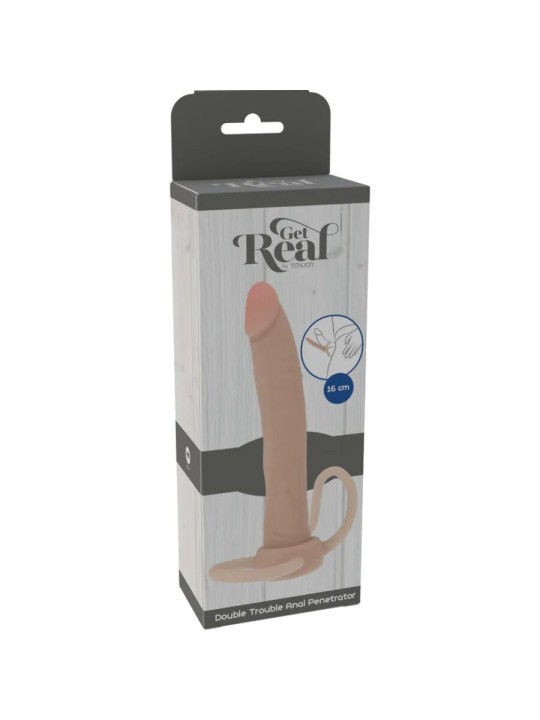 GET REAL DOUBLE TROUBLE PENETRADOR ANAL SILICONA 16 CM