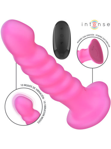 INTENSE CINDY VIBRADOR TALLA L DISENO EN ESPIRAL 10 VIBRACIONES ROSA CONTROL REMOTO