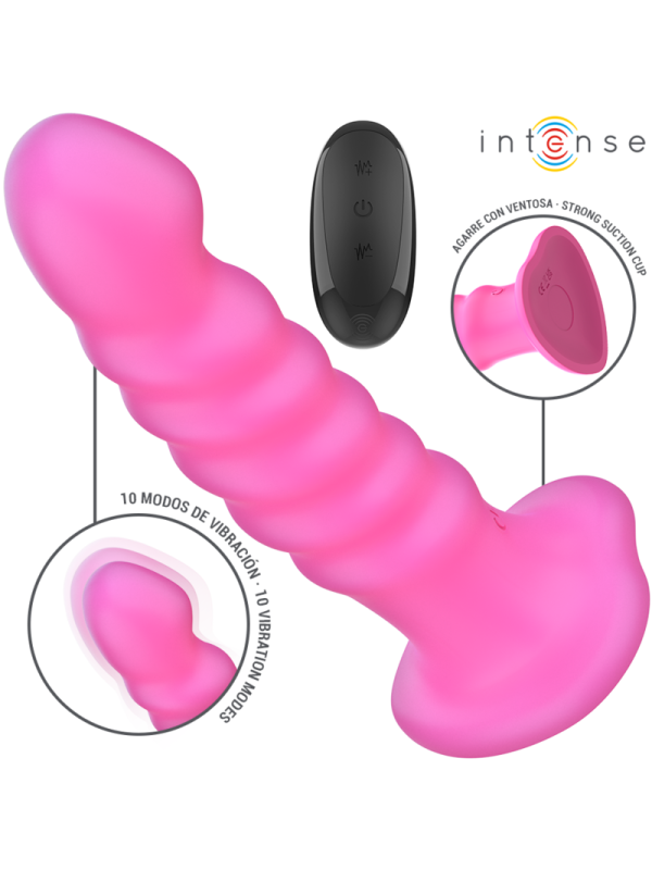 INTENSE CINDY VIBRADOR TALLA L DISENO EN ESPIRAL 10 VIBRACIONES ROSA CONTROL REMOTO
