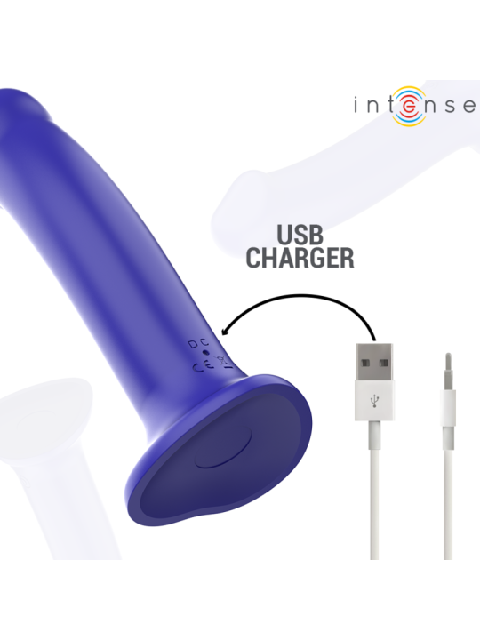 INTENSE VICTORIA VIBRADOR CON VENTOSA 10 VIBRACIONES AZUL OSCURO CONTROL REMOTO