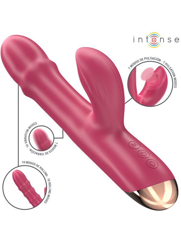 INTENSE CHLOE VIBRADOR MULTIFUNCION 3 EN 1 ROJO