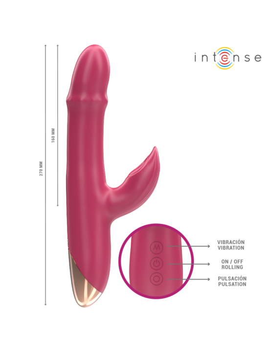 INTENSE CHLOE VIBRADOR MULTIFUNCION 3 EN 1 ROJO