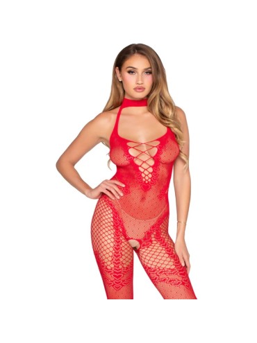 LEG AVENUE 89336 BODYSTOCKING SIN ENTREPIERNA ROJO TALLA UNICA