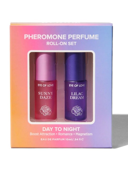 EYE OF LOVE BLOOM SET DE PERFUME ROLL ON CON FEROMONAS DE DIA A NOCHE 2 X 5 ML