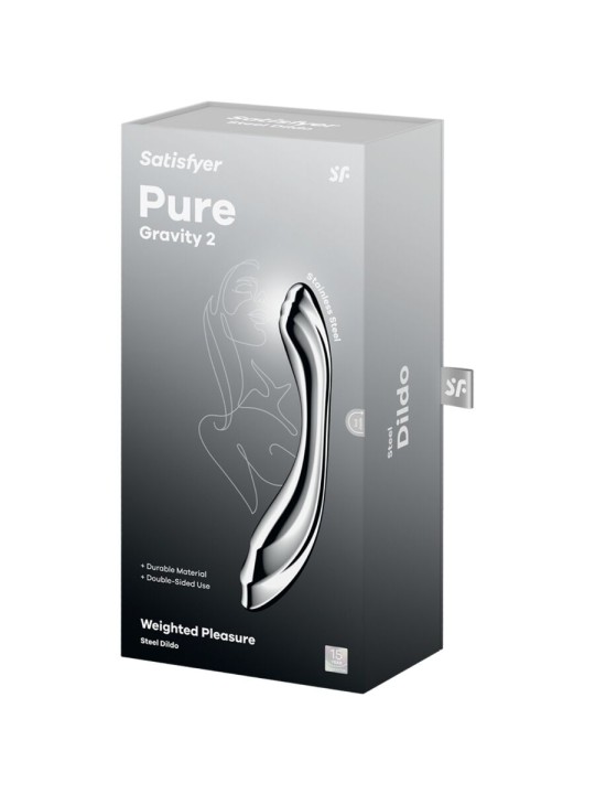 SATISFYER PURE GRAVITY 2 DILDO ACERO INOXIDABLE DOBLE USO