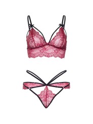 LEG AVENUE SET SUJETADOR TANGA BURDEOS