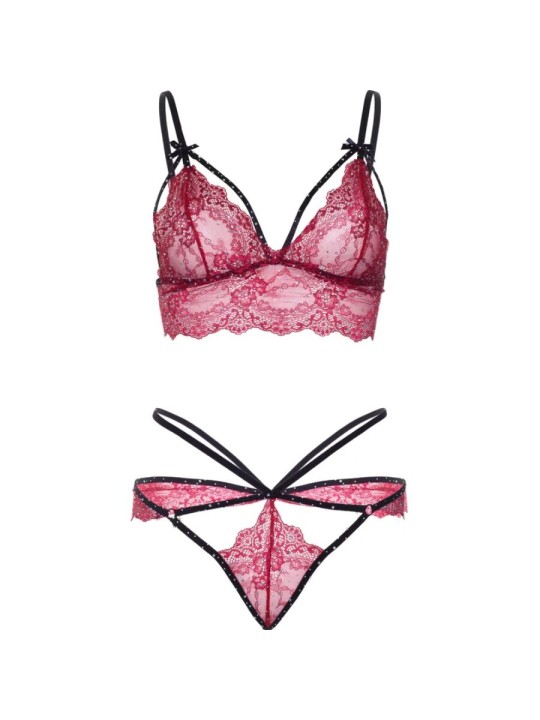 LEG AVENUE SET SUJETADOR TANGA BURDEOS