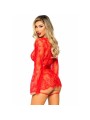 LEG AVENUE SET BODY BATA DE LIGUERO ROJO