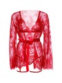 LEG AVENUE SET BODY BATA DE LIGUERO ROJO