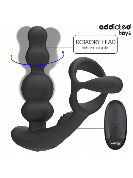 ADDICTED TOYS MASAJEADOR PROSTATICO ROTATORIO CONTROL REMOTO