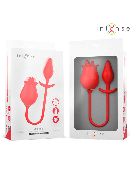 INTENSE MELANIE DOBLE ESTIMULADOR CLITORIS CON LENGUA ZIGZAG