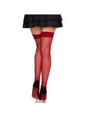 LEG AVENUE 1957 MEDIAS DE LIGUERO CON FLORES ROJAS TALLA UNICA