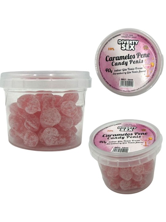 DIABLO PICANTE 20 CARAMELOS CON FORMA DE PENE CON SABOR GIN TONIC