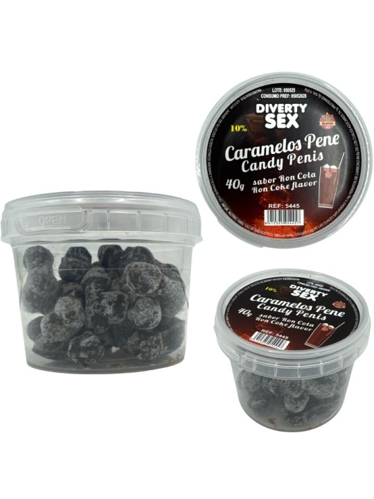 DIABLO PICANTE 20 CARAMELOS CON FORMA DE PENE CON SABOR RON COLA