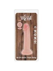GET REAL DILDO DELUXE DONG GRUESO DE DOBLE DENSIDAD TPE 18 CM