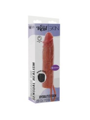 GET REAL FUNDA HYDRATED SKIN DE SILICONA CON VIBRACION PARA PENE CARAMELO 20 CM