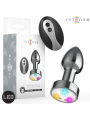 INTENSE PLUG ANAL TALLA S DE METAL VIBRADOR CON LUCES LED MULTICOLOR Y CONTROL REMOTO