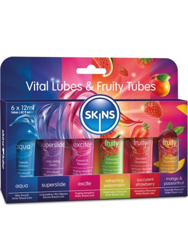 SKINS VITAL FRUITY LUBES KIT LUBRICANTES 6 x 12 ML