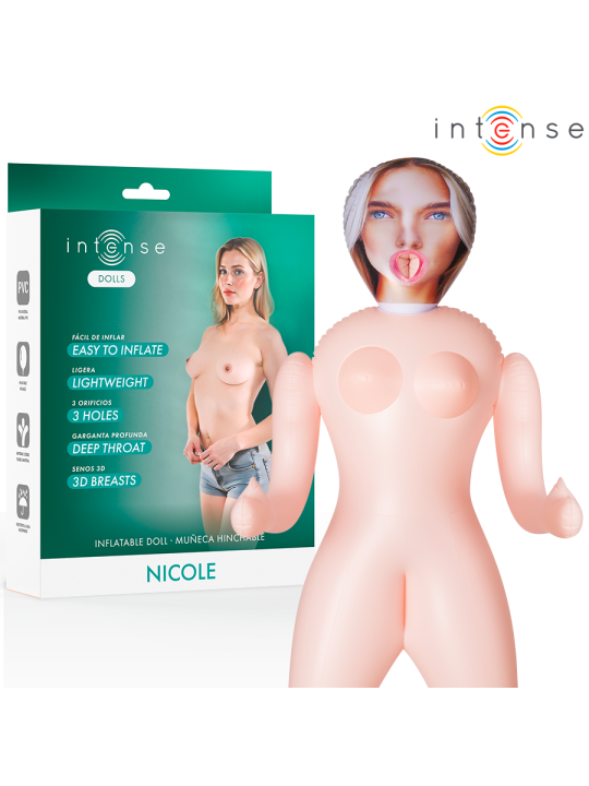 INTENSE DOLLS NICOLE MUNECA HINCHABLE CON TRES ORIFICIOS