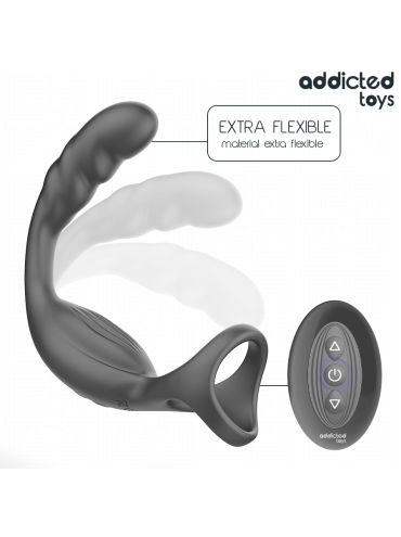 ADDICTED TOYS ANILLO DOBLE VIBRADOR PROSTATICO CONTROL REMOTO