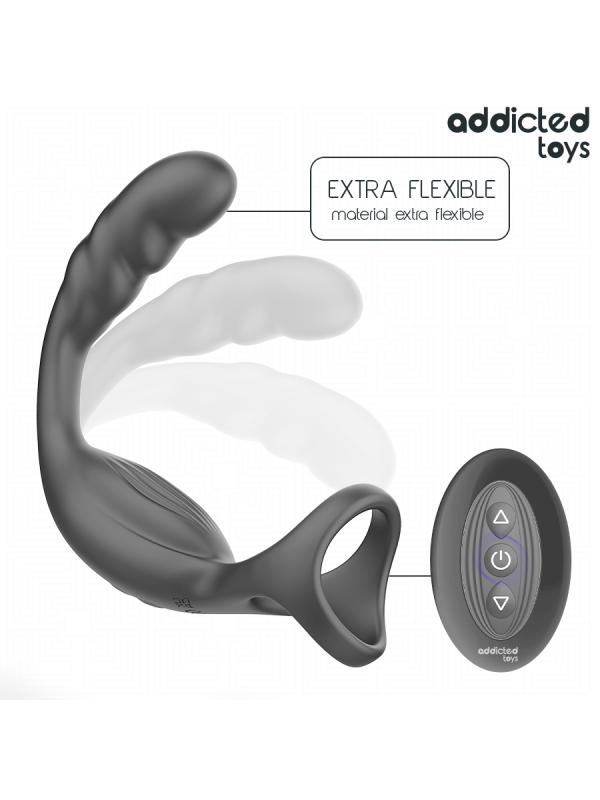 ADDICTED TOYS ANILLO DOBLE VIBRADOR PROSTATICO CONTROL REMOTO