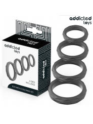 ADDICTED TOYS SET ANILLOS PENE TEXTURIZADOS 4 TAMANOS