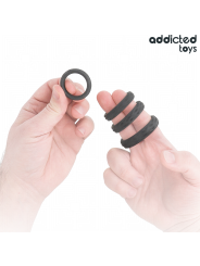 ADDICTED TOYS SET ANILLOS PENE TEXTURIZADOS 4 TAMANOS
