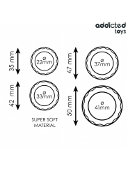 ADDICTED TOYS SET ANILLOS PENE TEXTURIZADOS 4 TAMANOS