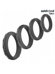ADDICTED TOYS SET ANILLOS PENE TEXTURIZADOS 4 TAMANOS