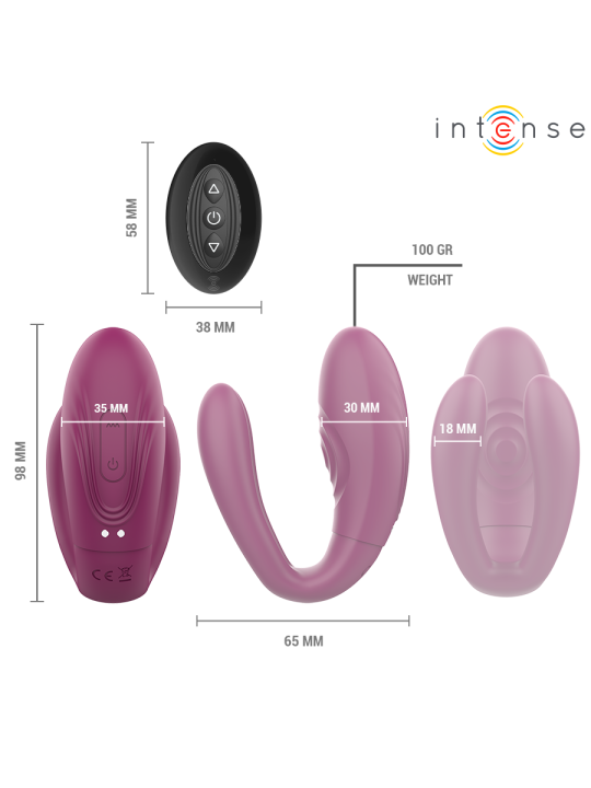 INTENSE SANDRA VIBRADOR ESTIMULADOR DE PINZAS CON GOLPETEO CONTROL REMOTO