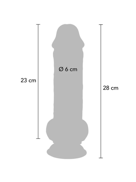 GET REAL PENE REALISTICO DELUXE CON TESTICULOS EXTRA GRUESO 28 CM