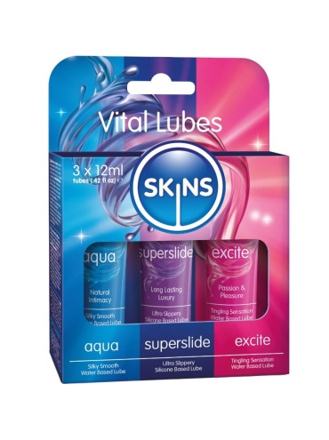SKINS VITAL LUBES KIT LUBRICANTES AQUA SUPERSLIDE EXCITE 3 x 12 ML