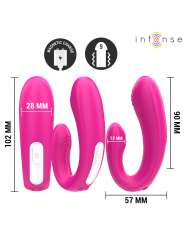INTENSE JANET ESTIMULADOR Y VIBRADOR DUAL EN FORMA DE U CON CONTROL REMOTO ROSA