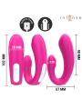 INTENSE JANET ESTIMULADOR Y VIBRADOR DUAL EN FORMA DE U CON CONTROL REMOTO ROSA