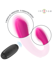 INTENSE JANET ESTIMULADOR Y VIBRADOR DUAL EN FORMA DE U CON CONTROL REMOTO ROSA
