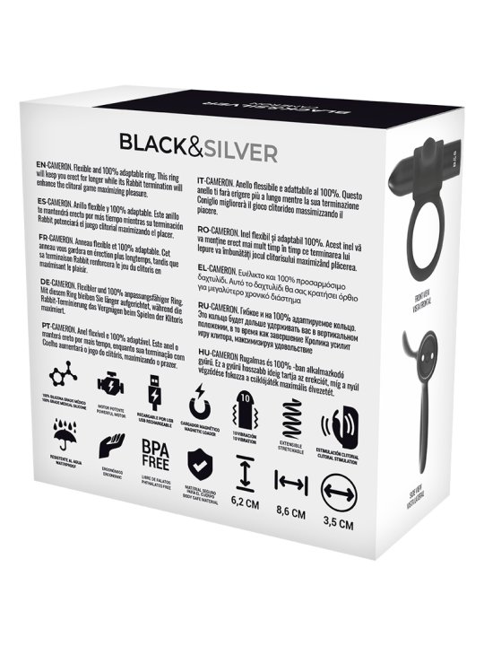 BLACKSILVER CAMERON ANILLO RECARGABLE NEGRO