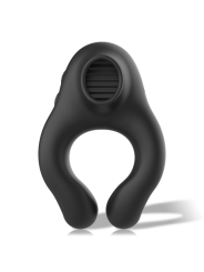 BLACKSILVER ANILLO VIBRADOR SILICONA 3 MOTORES RECARGABLE NEGRO