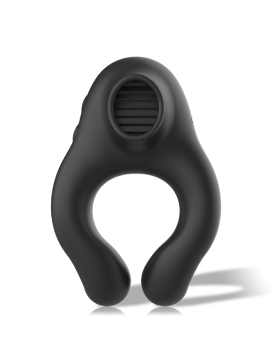 BLACKSILVER ANILLO VIBRADOR SILICONA 3 MOTORES RECARGABLE NEGRO