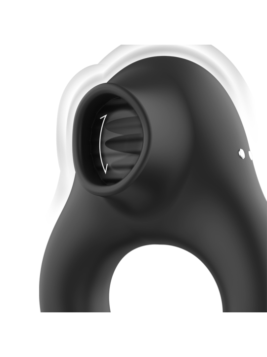 BLACKSILVER ANILLO VIBRADOR SILICONA 3 MOTORES RECARGABLE NEGRO