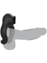 BLACKSILVER ANILLO VIBRADOR SILICONA 3 MOTORES RECARGABLE NEGRO