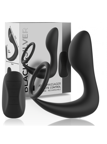 BLACKSILVER MASAJEADOR ANAL CONTROL REMOTO SILICONA RECARGABLE NEGRO
